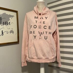 Star Wars x Her Universe Pink May The Force Be With You Cowl Neck Hoodie Sz M